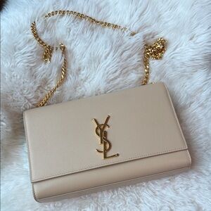 Saint Laurent embossed Beige Kate Medium Handbag